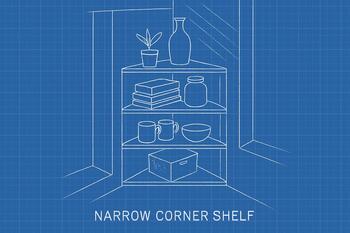 Narrow corner shelf blueprint