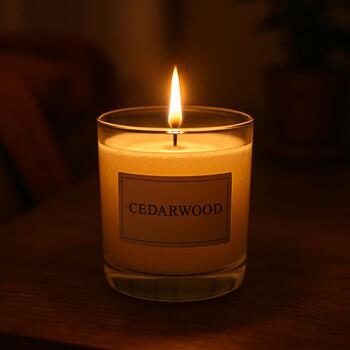 Cedar candle with night glow