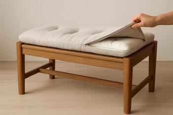 Bench with a linen pad