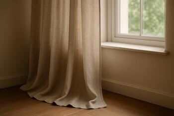 Linen curtain near a window