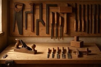 Quiet tool bench, neatly arranged