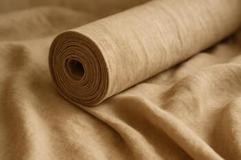 Rolled linen with warm hue