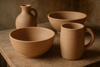 Matte stoneware fresh from the kiln