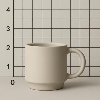 Matte cup against a scale backdrop