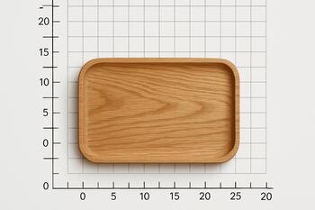 Oak tray with soft radius corners