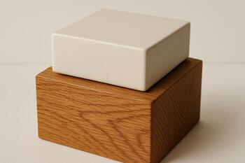 Oak and ceramic stacked with a small offset