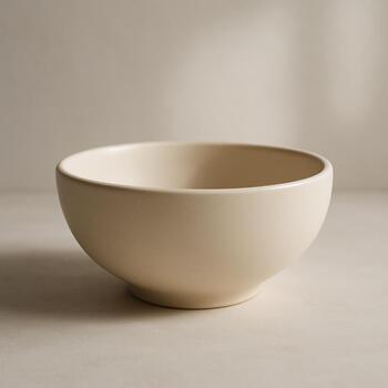 Matte ceramic bowl with soft rim