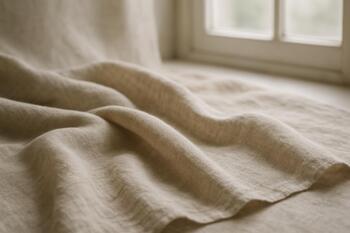 Linen cloth draped under diffused light